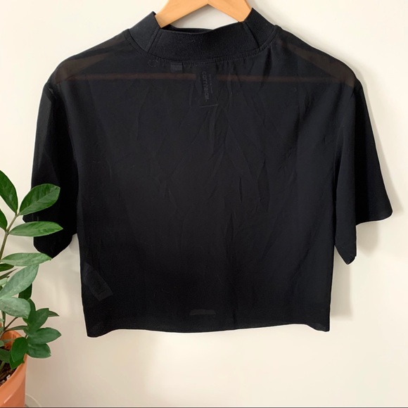 Collusion- Sheer High Neck Woven T-shirt - Picture 7 of 8